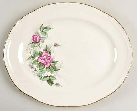 Lattice Rose 11" Oval Serving Platter