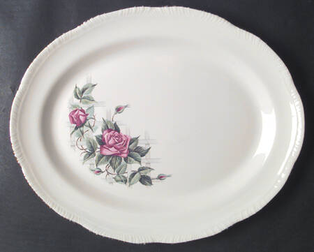 Lattice Rose 15" Oval Serving Platter