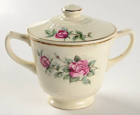 Lattice Rose Sugar Bowl & Lid