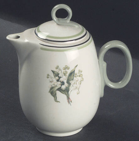 Lily of The Valley (Platinum Trim) Mini Coffee Pot & Lid