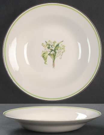 Lily of The Valley (Platinum Trim) Rim Soup Bowl