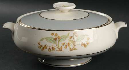 Lily of The Valley (Gold Trim) Round Covered Vegetable