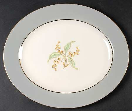 Lily of The Valley (Gold Trim) 13" Oval Serving Platter