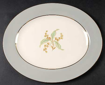 Lily of The Valley (Gold Trim) 11" Oval Serving Platter