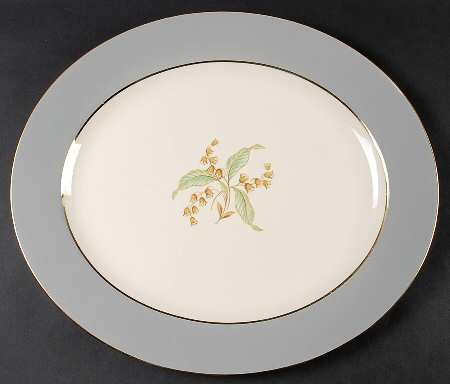 Lily of The Valley (Gold Trim) 15" Oval Serving Platter