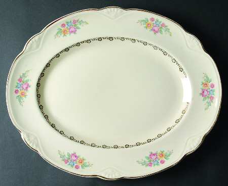 M201 (Gold Trim) 15" Oval Serving Platter