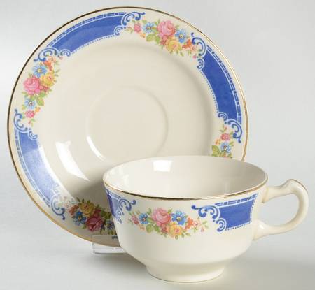 Majestic Blue Flat Cup & Saucer Set