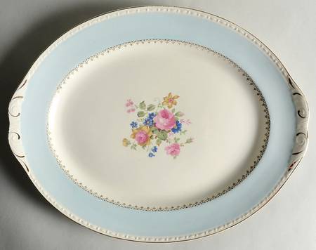 Marilyn Blue 15" Oval Serving Platter