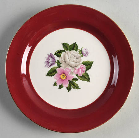Margaret Rose Maroon Dessert/Pie Plate