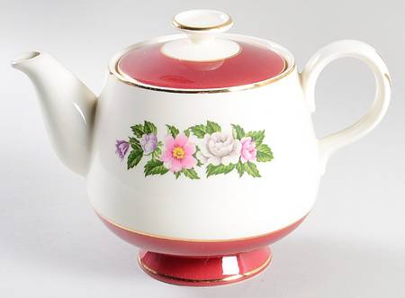 Margaret Rose Maroon Teapot & Lid