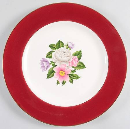 Margaret Rose Maroon Luncheon Plate