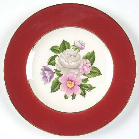 Margaret Rose Maroon Bread & Butter Plate