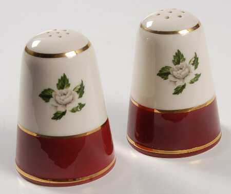Margaret Rose Maroon Salt & Pepper Set