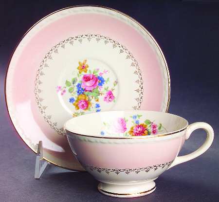 Marilyn Pink (G3418) Footed Cup & Saucer Set
