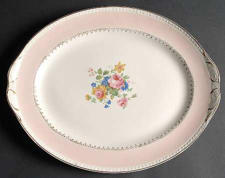 Marilyn Pink (G3418) 15" Oval Serving Platter