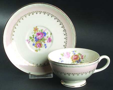 Marilyn Pink (G3412) Footed Cup & Saucer Set