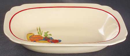 Mexicana (Century, Red Band) 9" Oval Vegetable Bowl