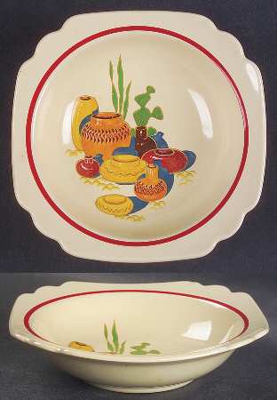 Mexicana (Century, Red Band) Rim Fruit/Dessert (Sauce) Bowl