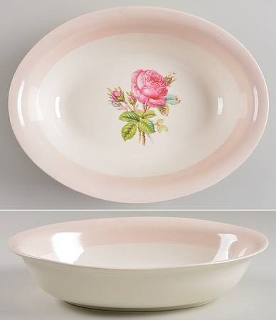 Moss Rose 9" Oval Vegetable Bowl