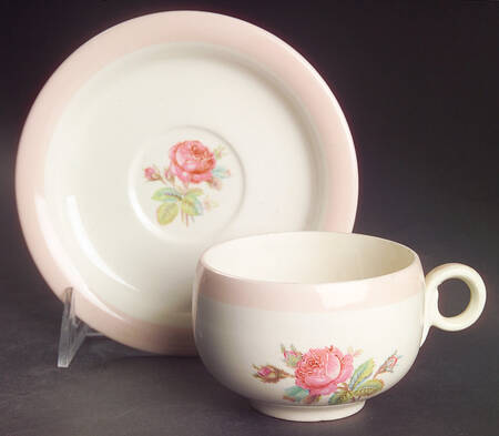 Moss Rose Flat Cup & Saucer Set
