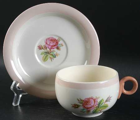 Moss Rose Flat Cup & Saucer Set