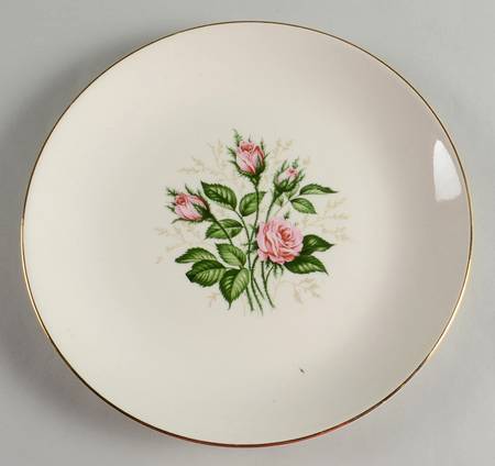 Moss Rose (No Pink Rim) Luncheon Plate