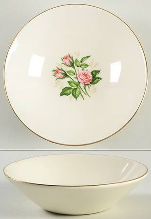 Moss Rose (No Pink Rim) Fruit/Dessert (Sauce) Bowl