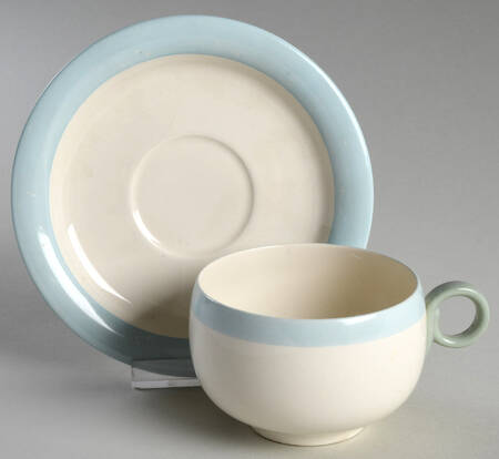 Organdy Blue Flat Cup & Saucer Set