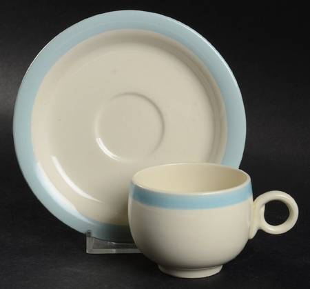 Organdy Blue Flat Demitasse Cup & Saucer Set