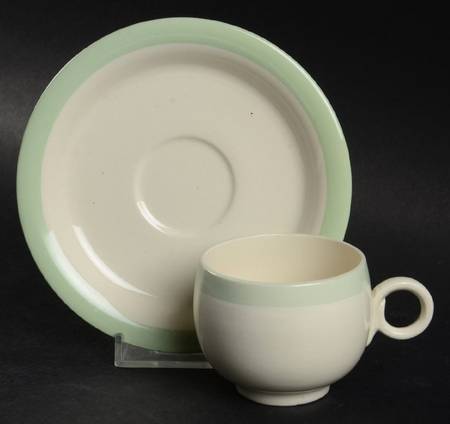 Organdy Green Flat Demitasse Cup & Saucer Set