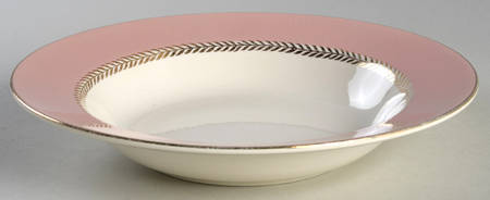 Pink Laurel Rim Soup Bowl