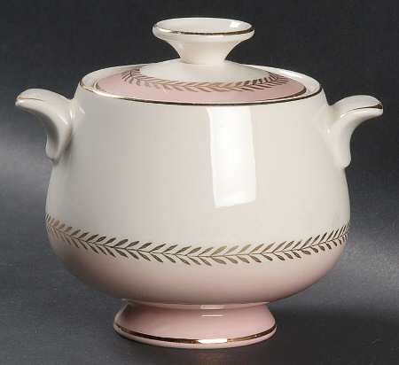 Pink Laurel Sugar Bowl & Lid