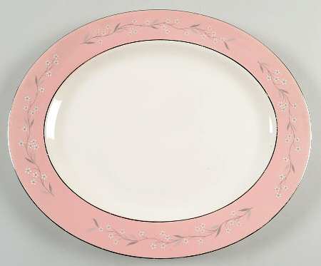 Pink Melody 13" Oval Serving Platter