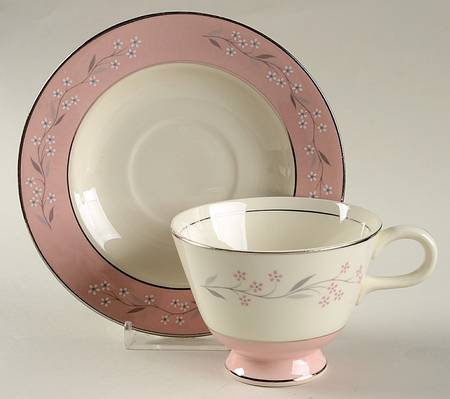 Pink Melody Footed Cup & Saucer Set