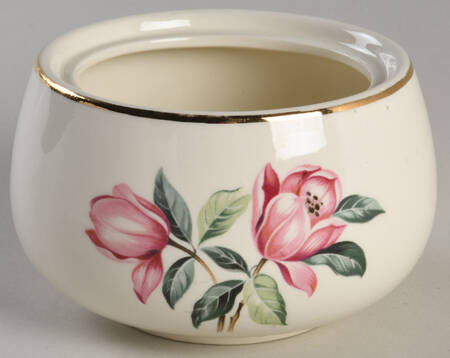 Pink Magnolia Sugar Bowl No Lid