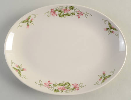 Pink Violets 11" Oval Serving Platter