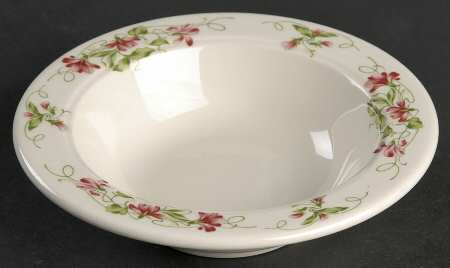 Pink Violets Rim Fruit/Dessert (Sauce) Bowl