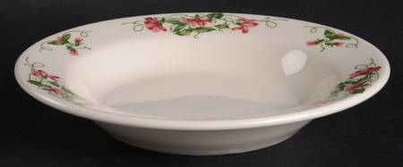 Pink Violets Large Rim Soup Bowl