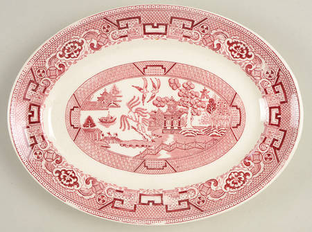 Pink Willow 9" Oval Serving Platter