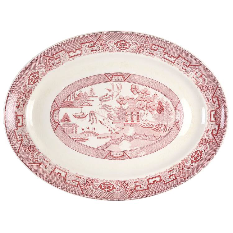 Pink Willow 15" Oval Serving Platter