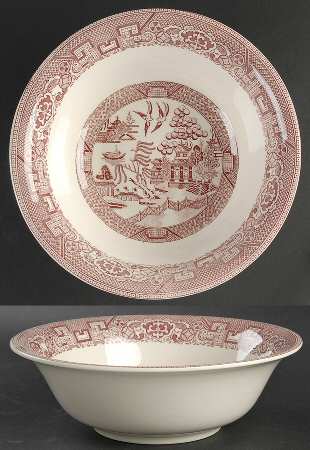 Pink Willow 9" Round Vegetable Bowl