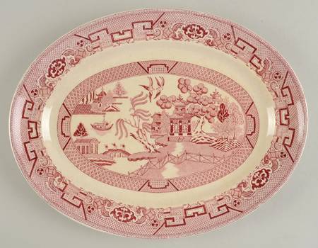 Pink Willow 13" Oval Serving Platter