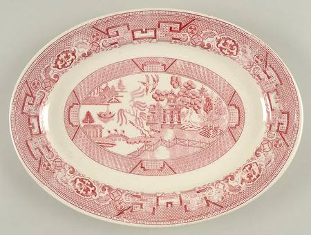 Pink Willow 11" Oval Serving Platter
