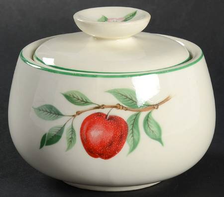 Red Apple Sugar Bowl & Lid