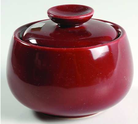 Rhythm Burgundy Sugar Bowl & Lid