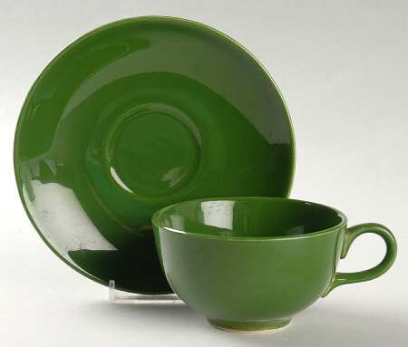 Rhythm Forest Green Flat Cup & Saucer Set