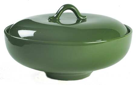 Rhythm Forest Green Round Covered Vegetable