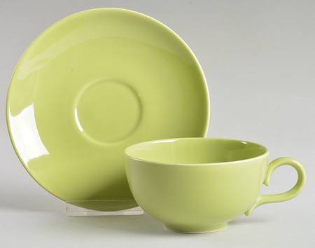 Rhythm Green (Chartreuse) Flat Cup & Saucer Set
