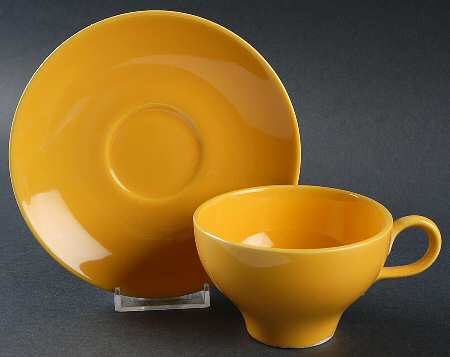 Rhythm Yellow Flat Cup & Saucer Set