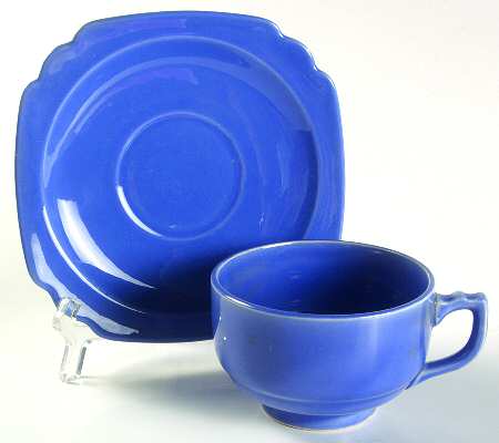 Riviera Mauve Blue Footed Cup & Saucer Set